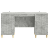 Desk with Door Concrete Grey 142.5 x 50 x 75 cm Engineered Wood 3414597
