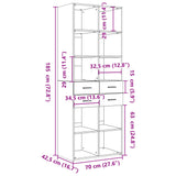 Highboard Grey Sonoma 70x42.5x185 cm Engineered Wood 3281467