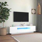 TV Cabinet with LED Lights White 160x35x40 cm 804427
