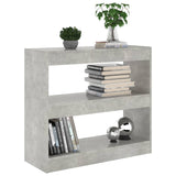 ZNTS Book Cabinet/Room Divider Concrete Grey 80x30x72 cm 811695