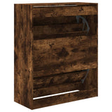 Shoe Cabinet Smoked Oak 80x34x96.5 cm Engineered Wood 839970