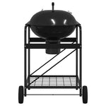 ZNTS Charcoal Grill Cart with Lid Black 96x72x113 cm Metal 42003856