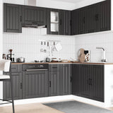 11 Piece Kitchen Cabinet Set "Kalmar" Black Engineered Wood 3314942