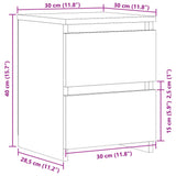 Bedside Cabinets 2 pcs Old Wood 30x30x40 cm Engineered Wood 855847
