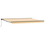Retractable Awning Manual Orange and White 500x300 cm Fabric 3331209