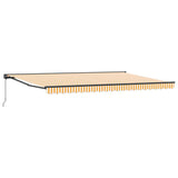 Retractable Awning Manual Orange and White 500x300 cm Fabric 3331209