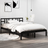 Bed Frame without Mattress Black 140x190 cm Solid Wood 3105389