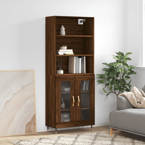 Highboard Brown Oak 69.5x34x180 cm Engineered Wood 3189300