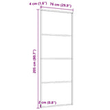 151655 Sliding Door Frosted ESG Glass and Aluminium 76x205 cm Black
