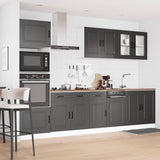 ZNTS 7 Piece Kitchen Cabinet Set Kalmar Black Engineered Wood 3314732