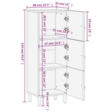 Side Cabinet 40x33x110 cm Solid Wood Mango 358241