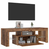 TV Cabinet with LED Lights Old Wood 120x36.5x40 cm Engineered Wood 856301
