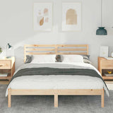 Bed Frame with Headboard Brown 140 x 200 cm Solid Pine Wood 872287