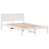 Bed Frame White 120 x 200 cm Solid Pine wood 872192