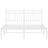Metal Bed Frame without Mattress with Headboard White 140x200cm 373741