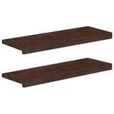 Window Sills 2 pcs Dark Brown 80x 25 x 2 cm Solid Beech Wood 42048304