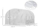 Walk-in Polytunnel Greenhouse Green House with Roll-up Sidewalls, UV-resistant PE Cover, 3 x 2 x 2m, T3398P317759