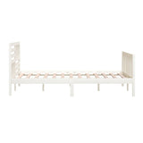 3101154 Bed Frame without Mattress White Solid Wood 140x200 cm
