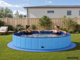 Pool Ground Mat 16 pcs 235 cm Round EVA Foam Blue 42042635