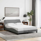 Bed Frame "Dover" Light Grey 135x190 cm Double Fabric 373325