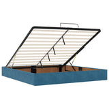 Ottoman Bed Frame No Mattress Dark Blue 200x200 cm Velvet 3310989