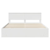 Bed Frame with Headboard White 200 x 200 cm Engineered Wood 3408816