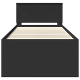 Daybed with Drawer Manual Black 100 x 200 cm Engineered Wood 3408516