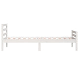 Bed Frame without Mattress White Solid Wood 100x200 cm 814810