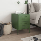 Bedside Cabinet Olive Green 36x39x50.5 cm Steel 842930