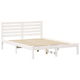 Bed Frame with Headboard White 120 x 200 cm Solid Pine Wood 872291