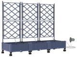 Garden Planter with Irrigation&Wheels 3 pcs Grey PP 3423088