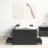 Bed Frame without Mattress Black 75x190 cm Small Single 3203818