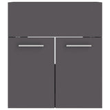 ZNTS Sink Cabinet with Built-in Basin Grey Engineered Wood 3070813