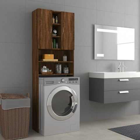 ZNTS Washing Machine Cabinet Brown Oak 64x25.5x190 cm 815959