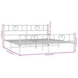 Metal Bed Frame without Mattress with Footboard Black 180x200cm 355485