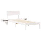Bed Frame with Headboard White 75 x 190 cm Solid Pine Wood 873473