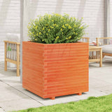 Garden Planter Wax Brown 70x70x72.5 cm Solid Wood Pine 3282586