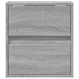 ZNTS Wall-mounted Bedside Cabinet with LED Lights Grey Sonoma 3307971