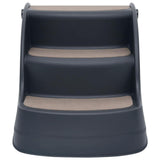 Folding 3-Step Dog Stairs Dark Grey 171174