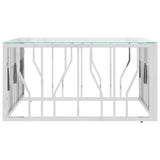 Coffee Table 80x80x40 cm Stainless Steel and Glass 350057