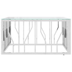 Coffee Table 80x80x40 cm Stainless Steel and Glass 350057