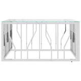 Coffee Table 80x80x40 cm Stainless Steel and Glass 350057