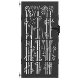 Garden Gate with Lock Black 85 x 200 cm Powder-coated steel 42015873