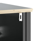 2 Piece Bathroom Furniture Set BERG Black Solid Wood Pine 3206493