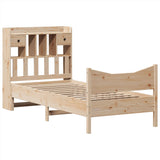 ZNTS Bed Frame without Mattress 75x190 cm Small Single Solid Wood Pine 3323401