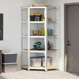 5-Layer Corner Shelf Silver Steel&Engineered Wood 4016963