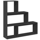 Room Divider Bookcase 3-Tier Black 123x29x123 cm Engineered Wood 857986