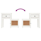 Bedside Cabinet 2 pcs White 79.5x38x65.5 cm Solid Wood Pine 814542