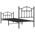 Metal Bed Frame without Mattress with Footboard Black 90x190cm 353449