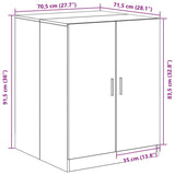 ZNTS Washing Machine Cabinet - Black Oak - 70.5x71.5x91.5 cm - Made of Engineered Wood 862667